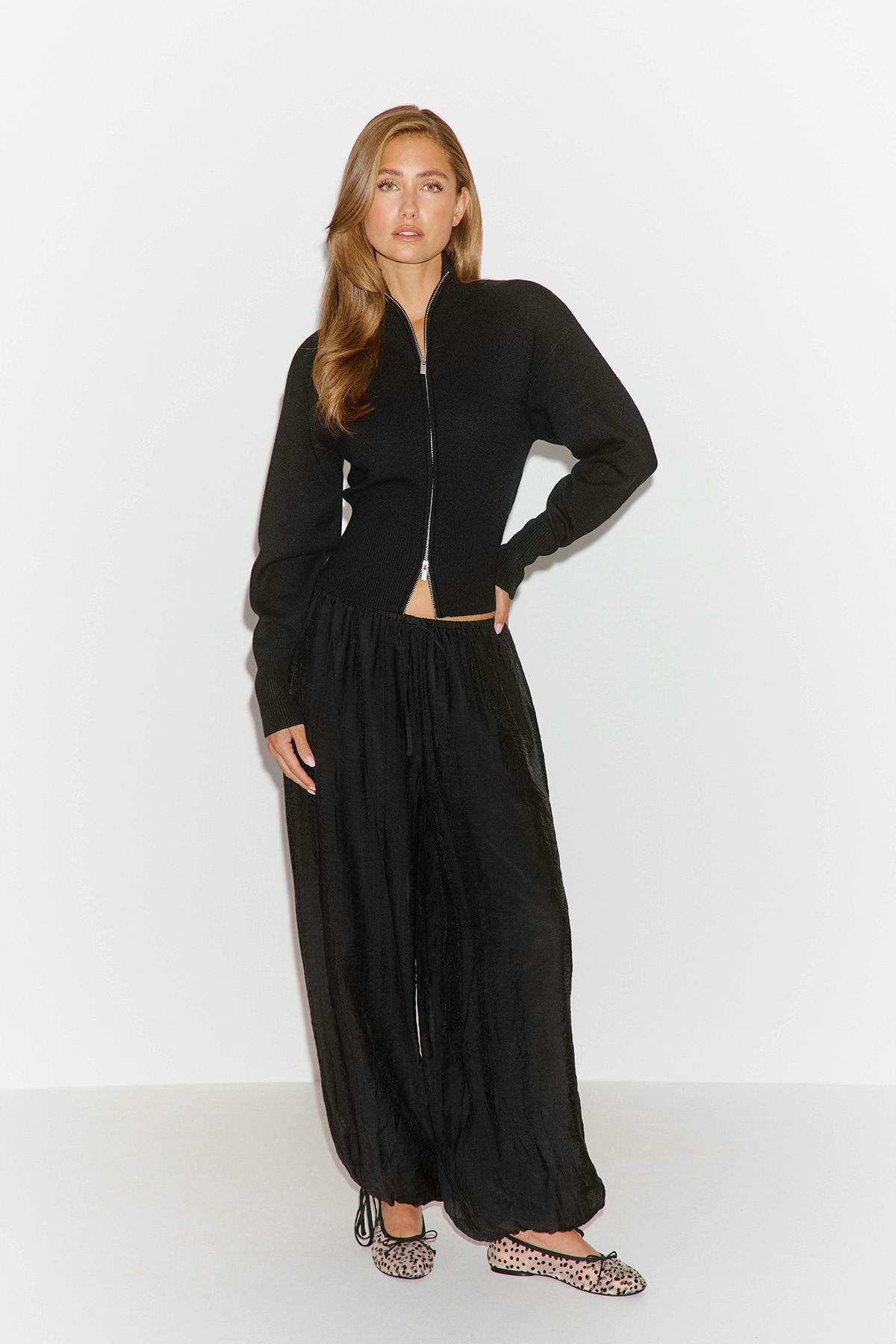 Knitted zip cardigan
