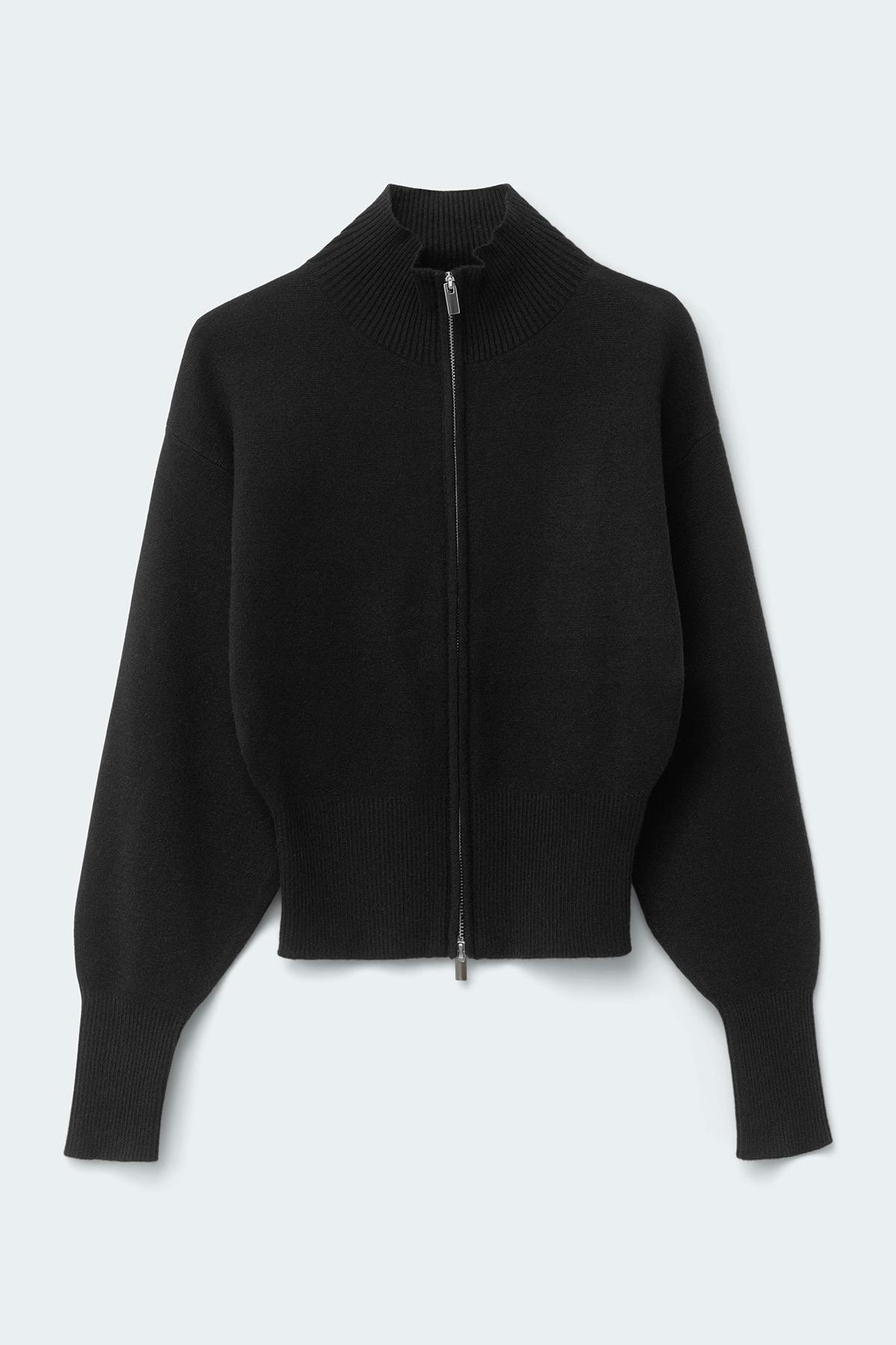 Knitted zip cardigan