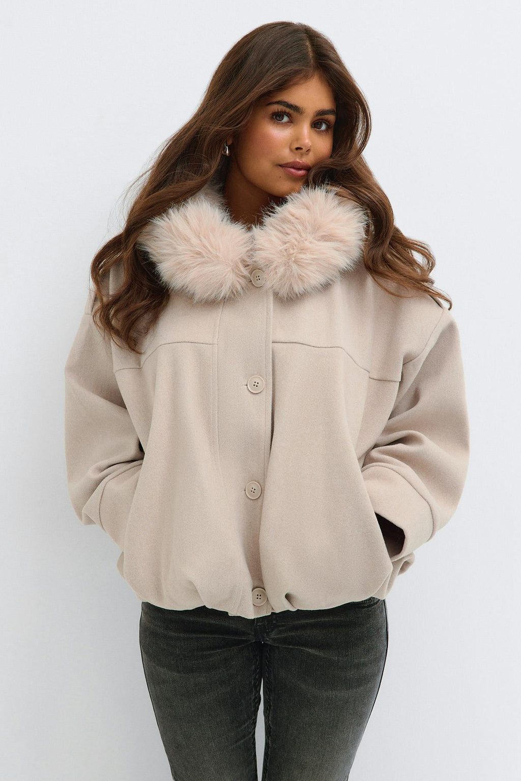 14+ fur hood jacket