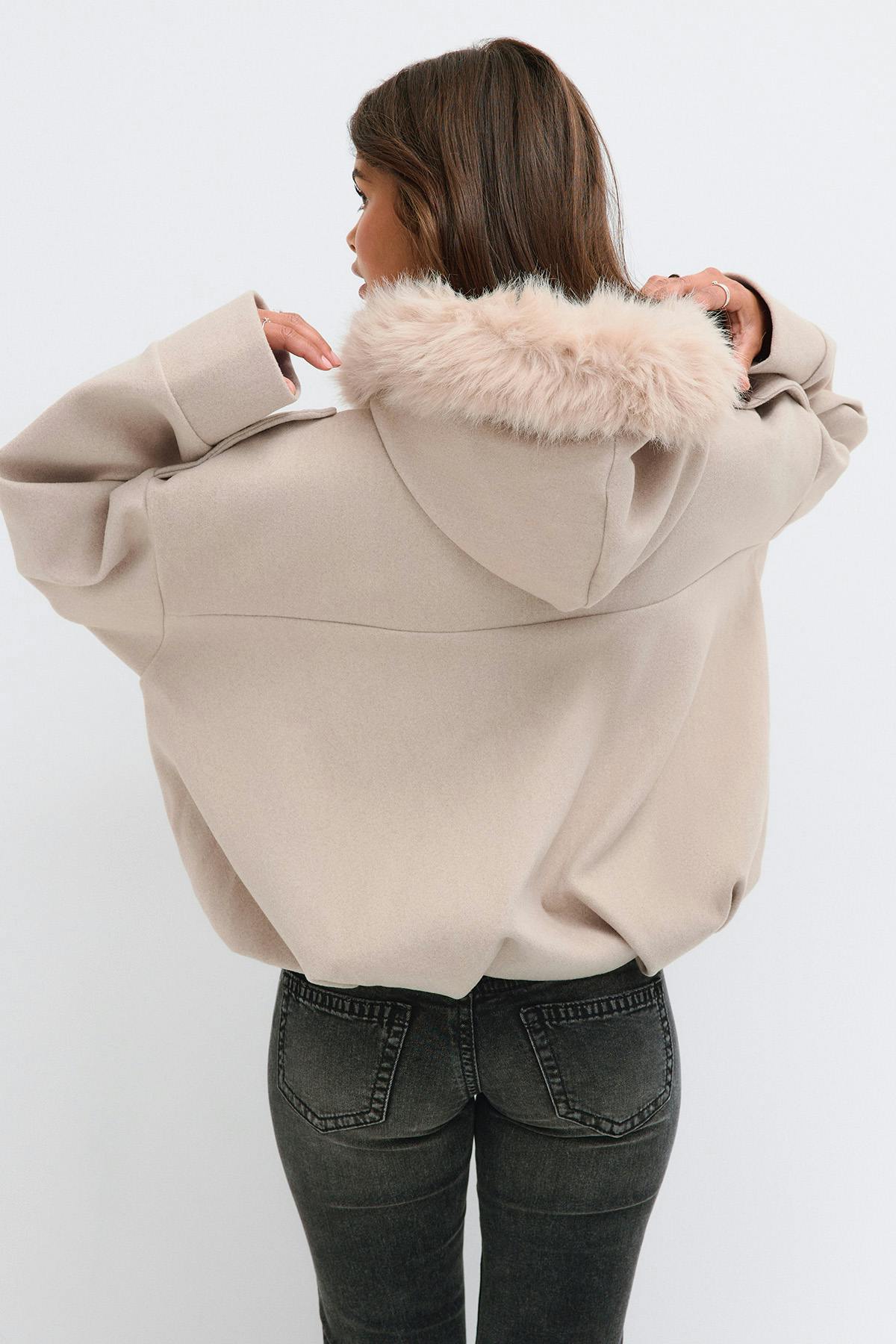 14+ fur hood jacket