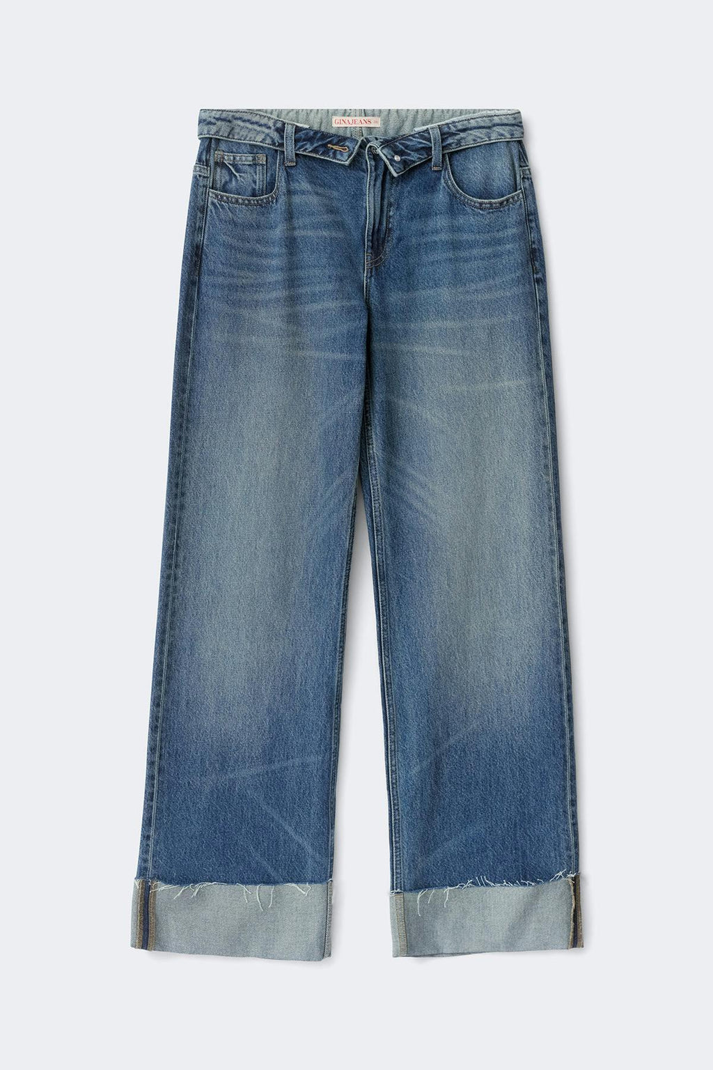 Waist flip wide jeans