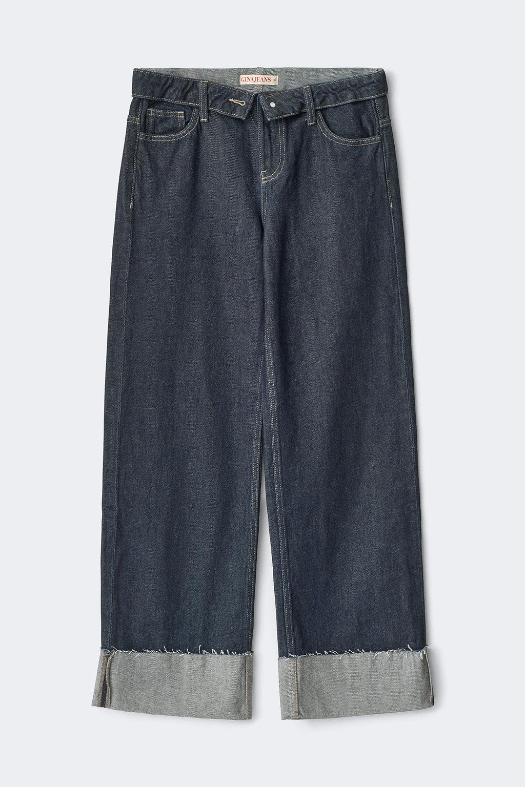 Waist flip wide jeans