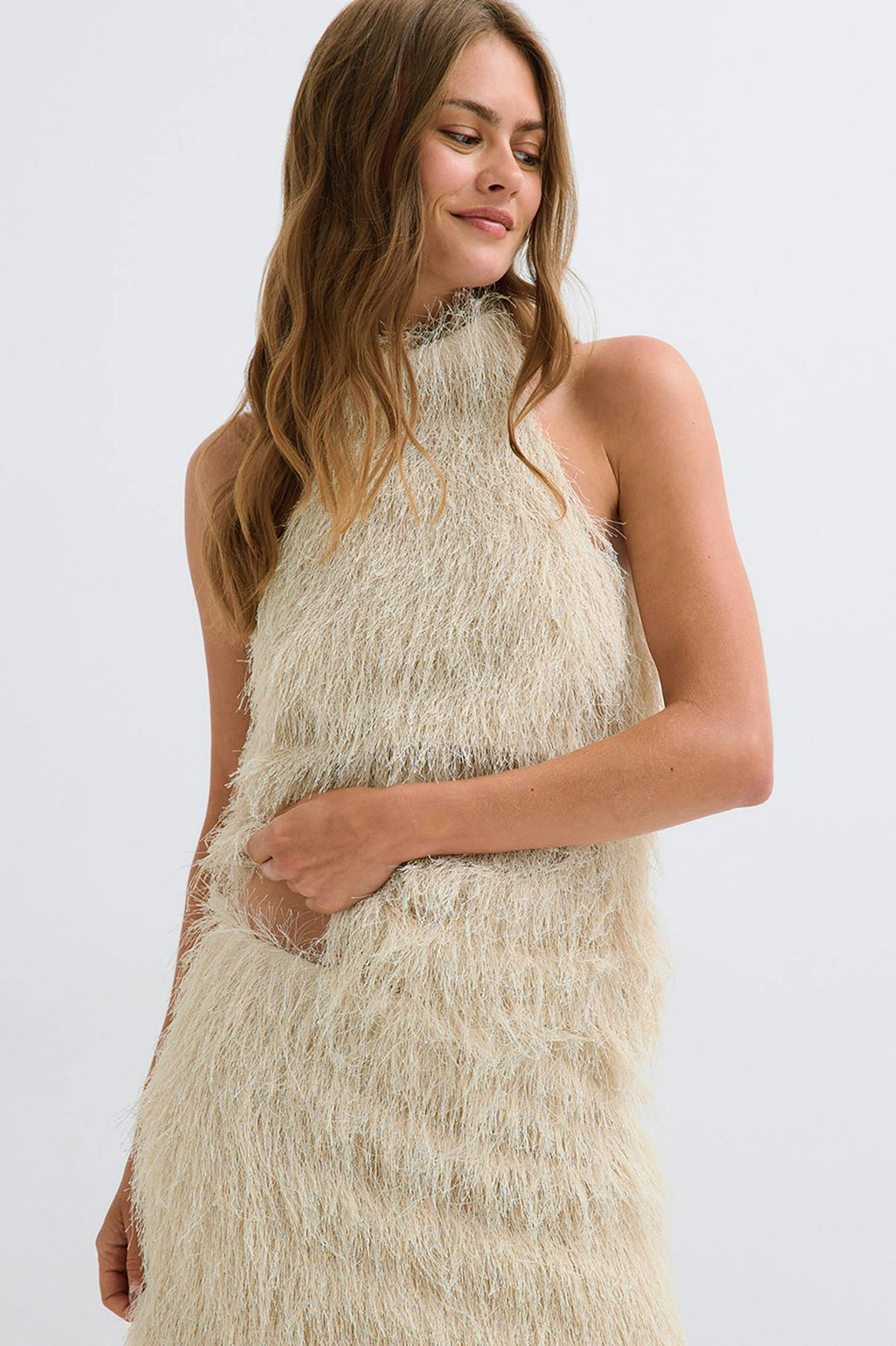 Open back halterneck top