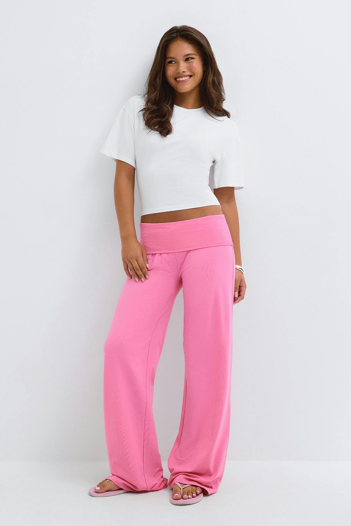 Y coral baggy yoga pants