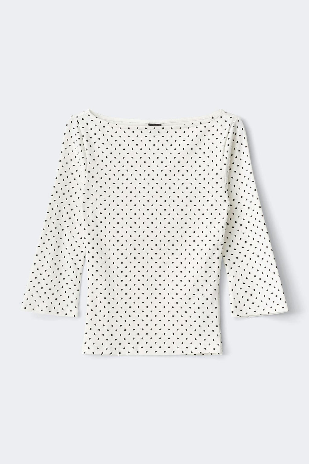 Quarter sleeve boatneck top
