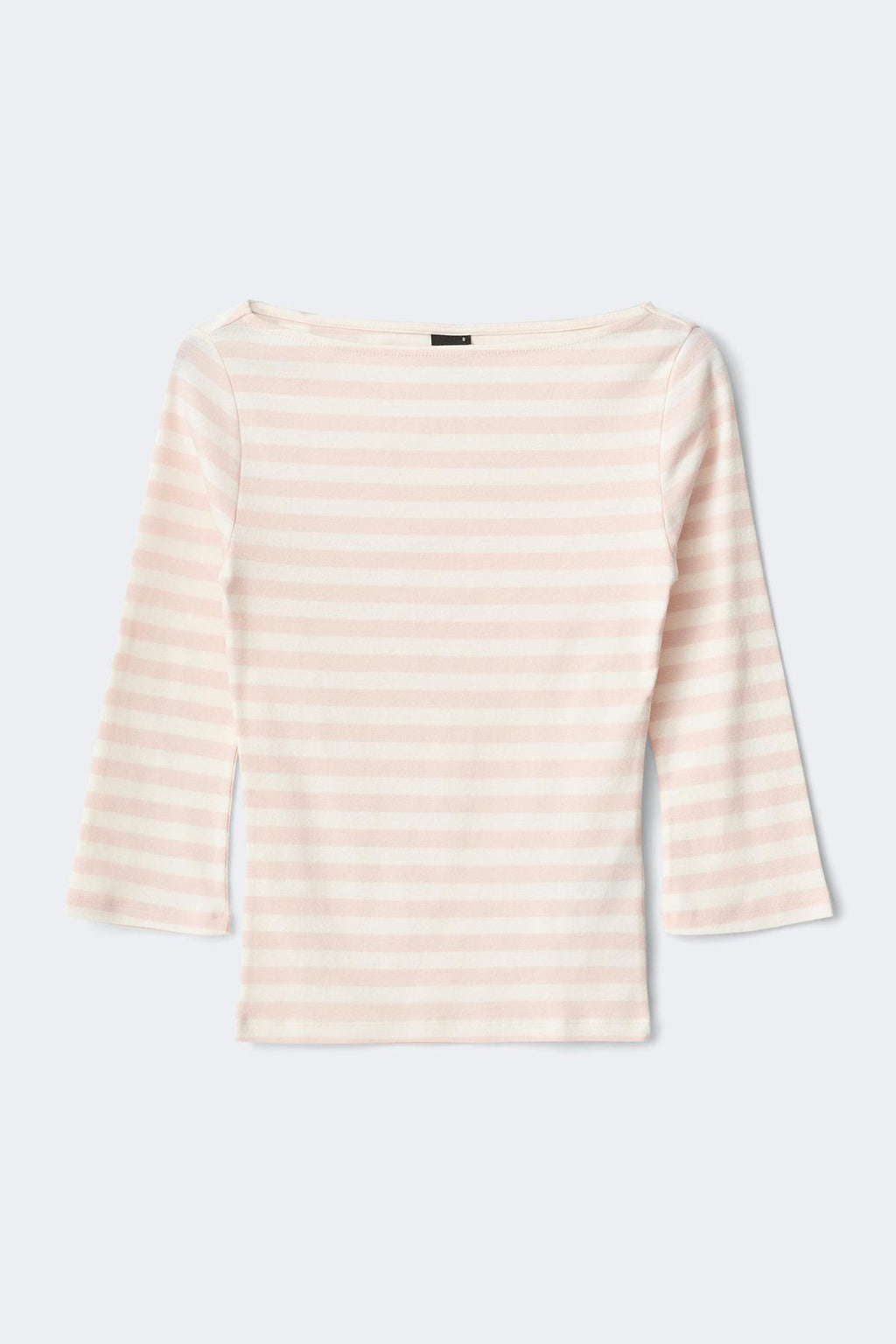 Quarter sleeve boatneck top
