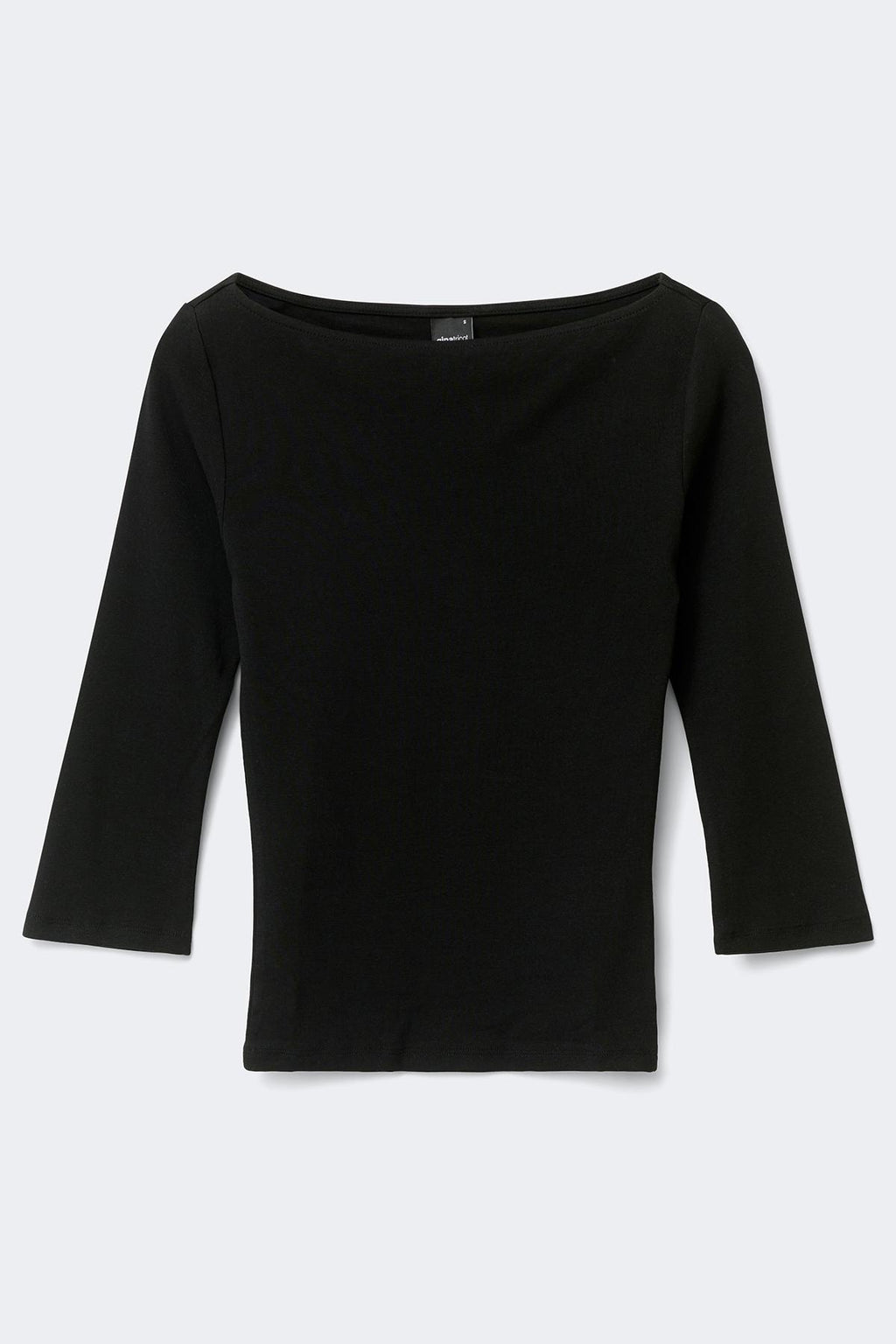 Quarter sleeve boatneck top