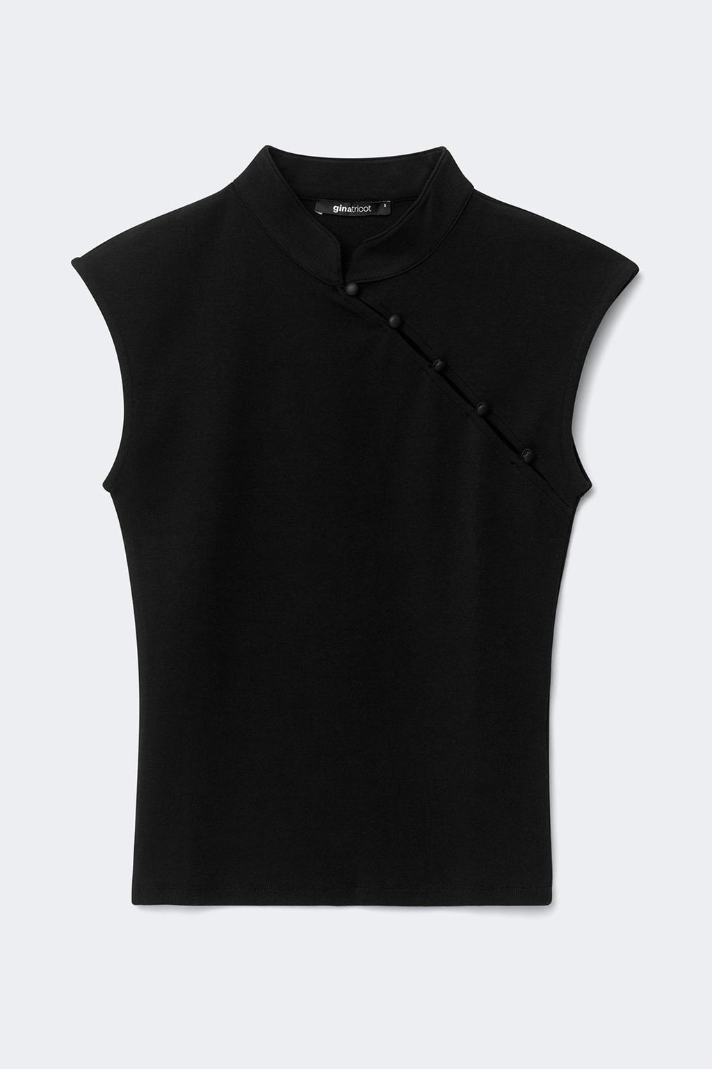 Mandarin collar button top