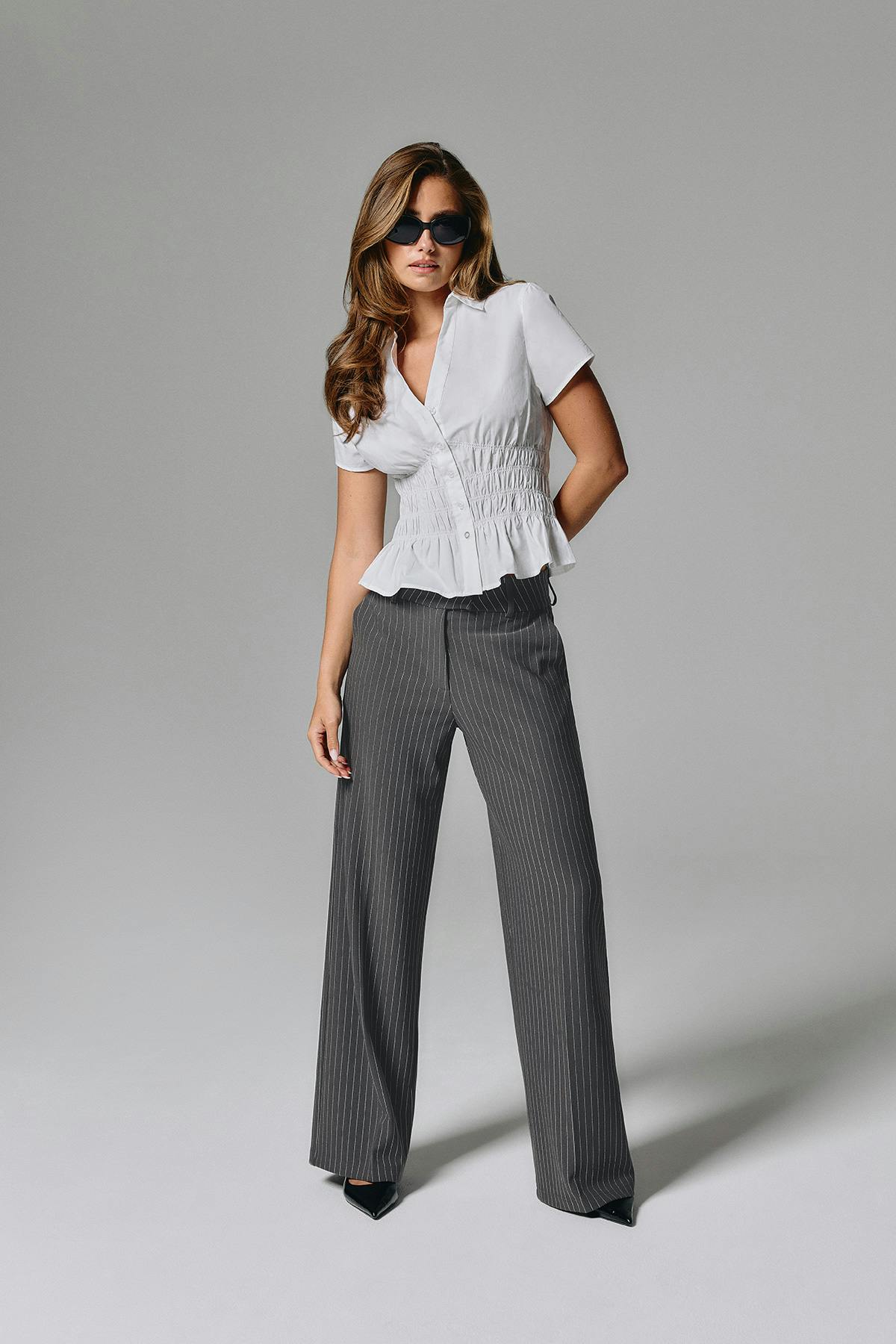 High waist suit trousers