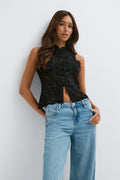 Sleeveless lace top