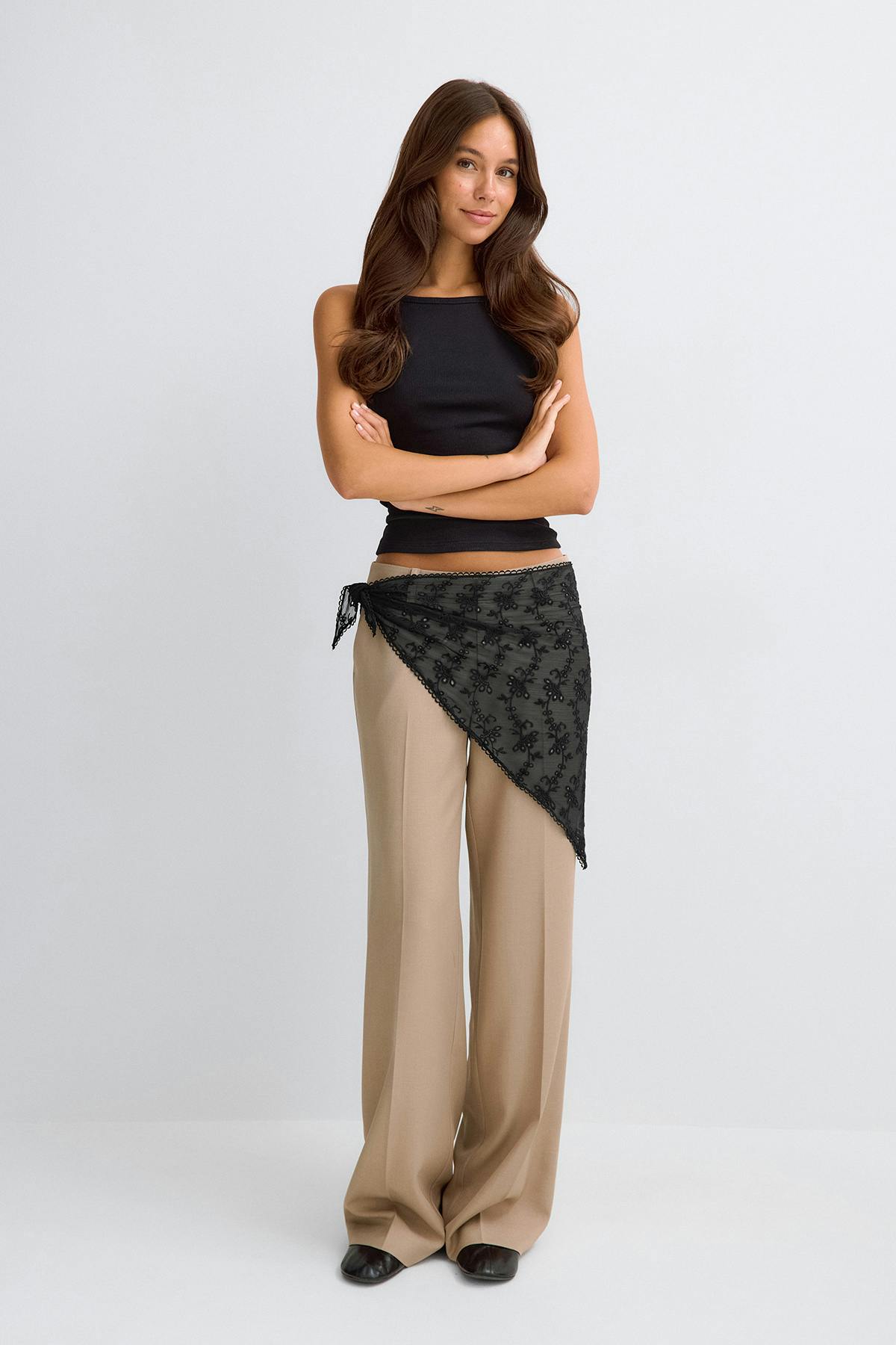 Embroidery hip scarf