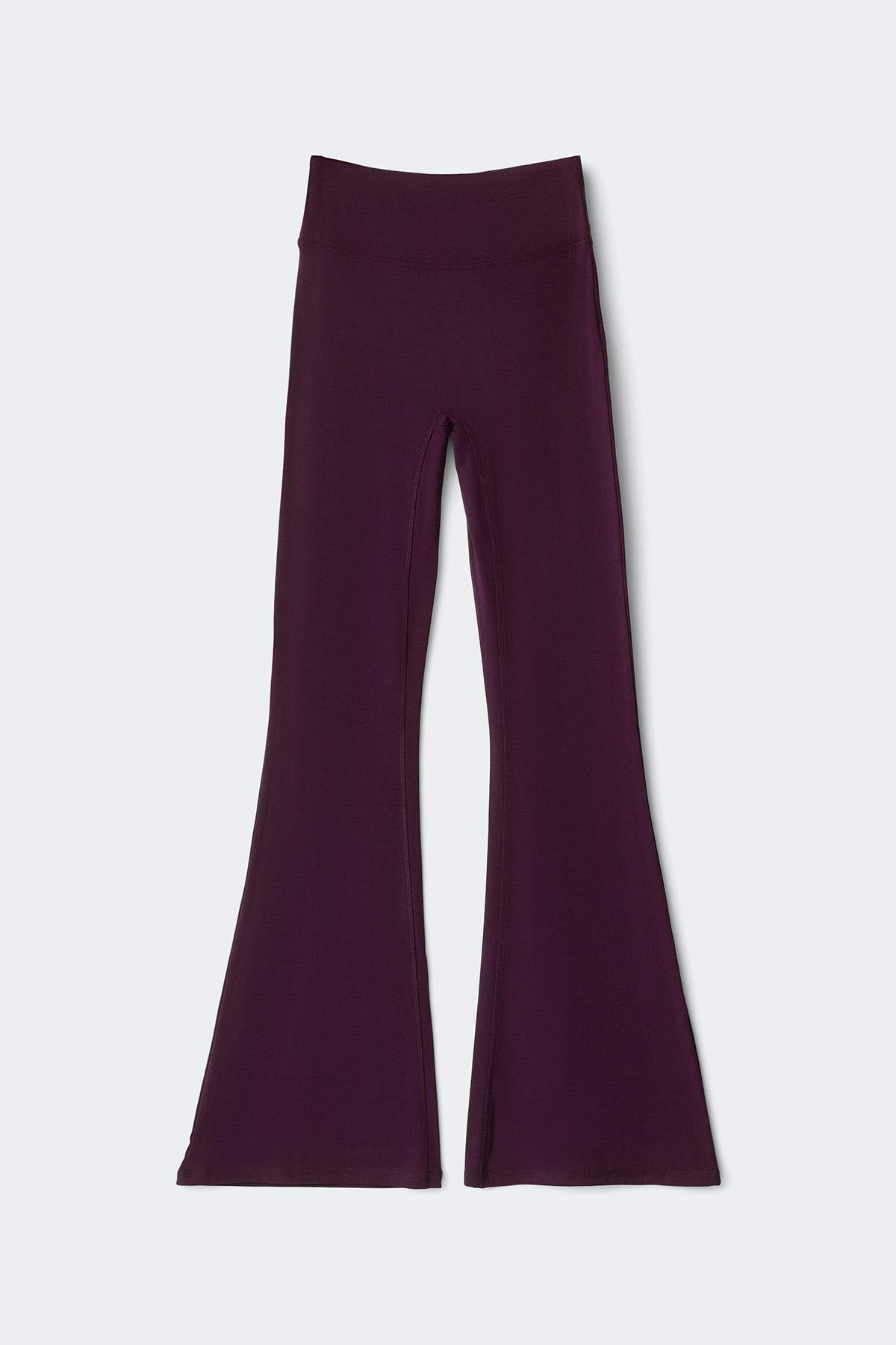 Ruched flare yoga tights