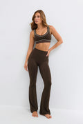 Ruched flare yoga tights