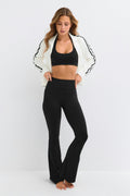 Ruched flare yoga tights