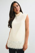 Faux feather top
