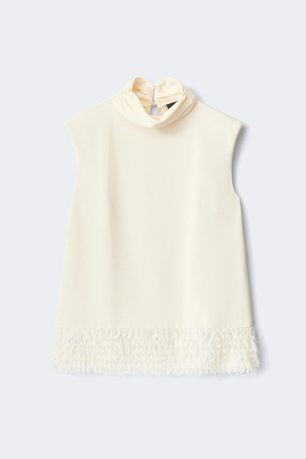 Faux feather top