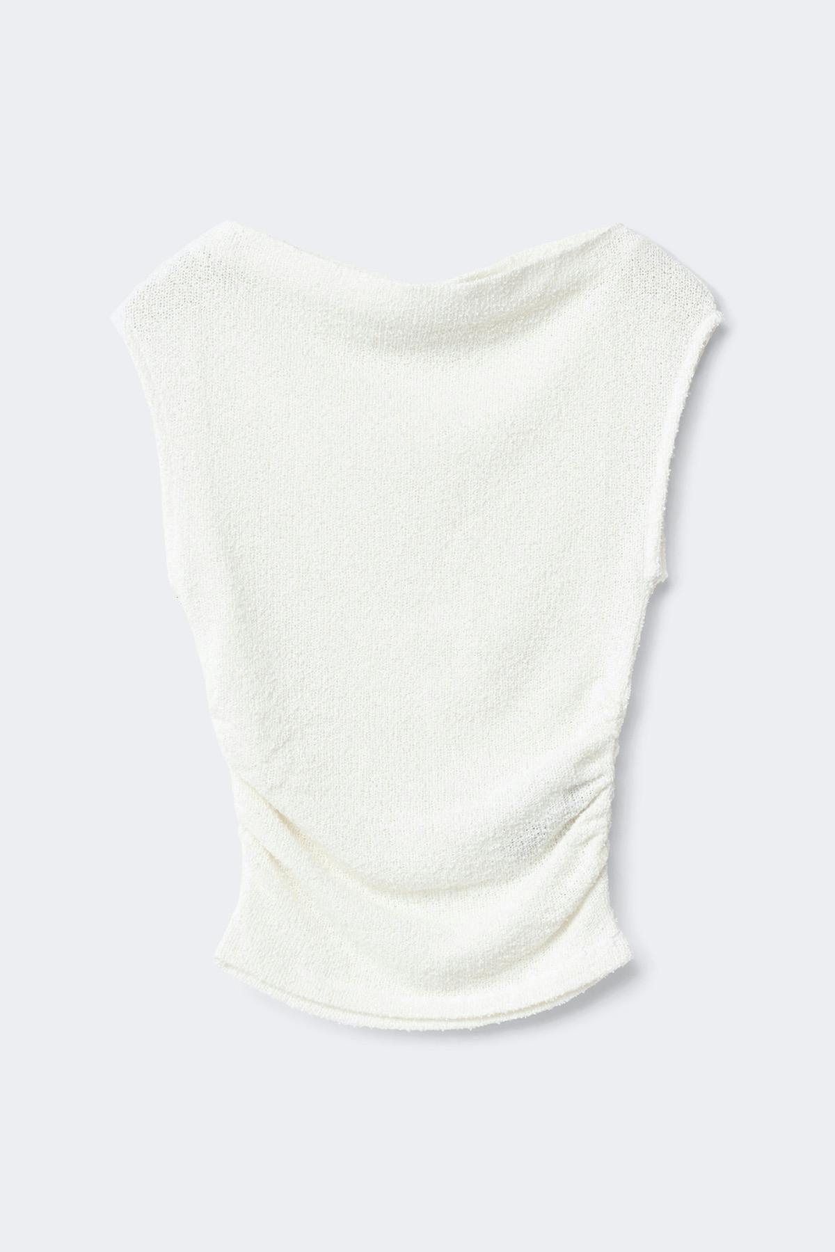 Boucle boatneck top