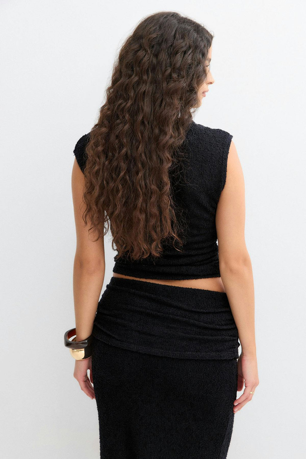 Boucle boatneck top