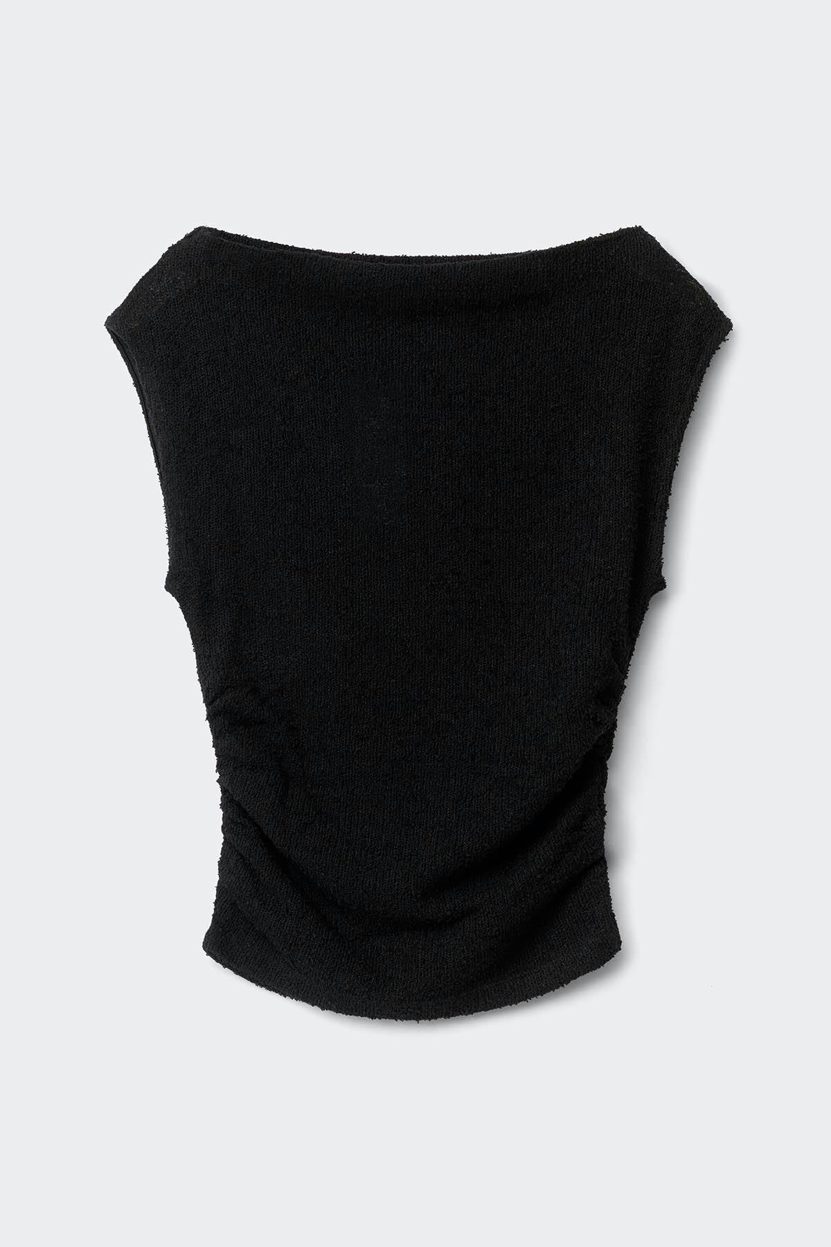 Boucle boatneck top