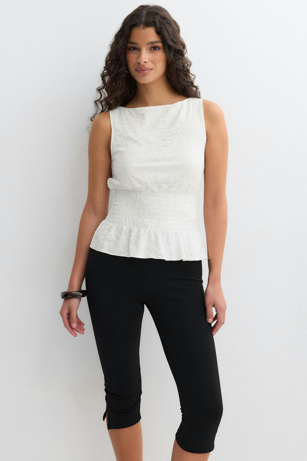 Lace smock top
