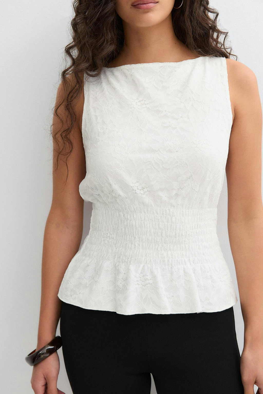 Lace smock top