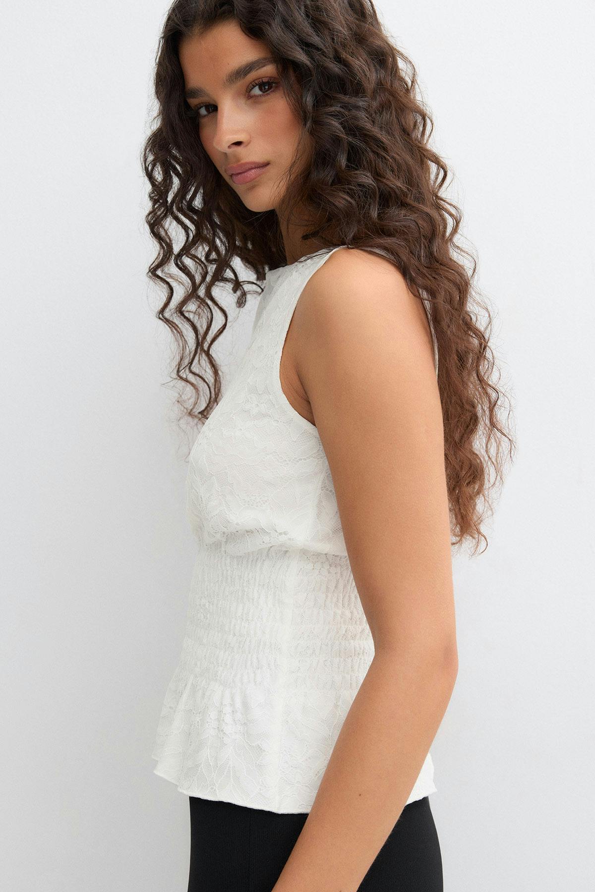 Lace smock top