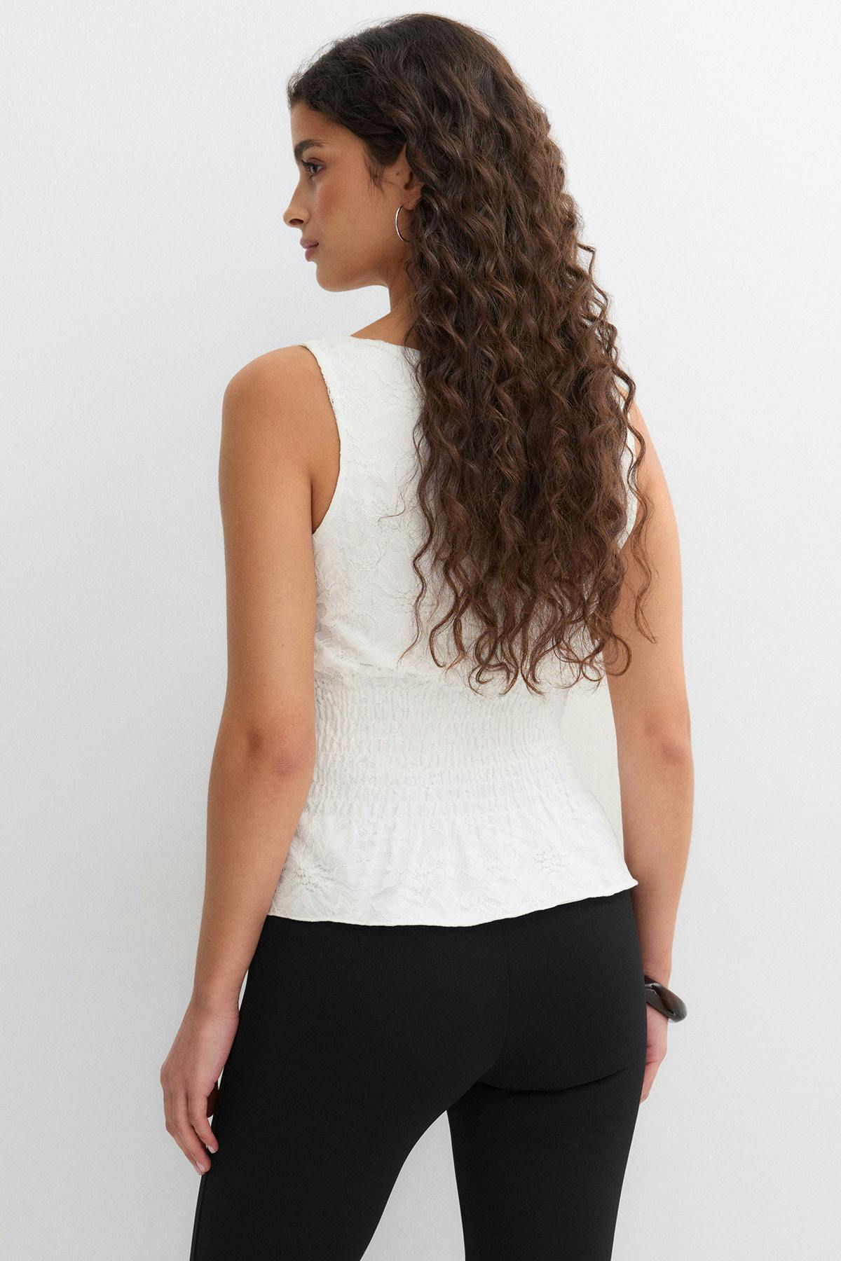 Lace smock top