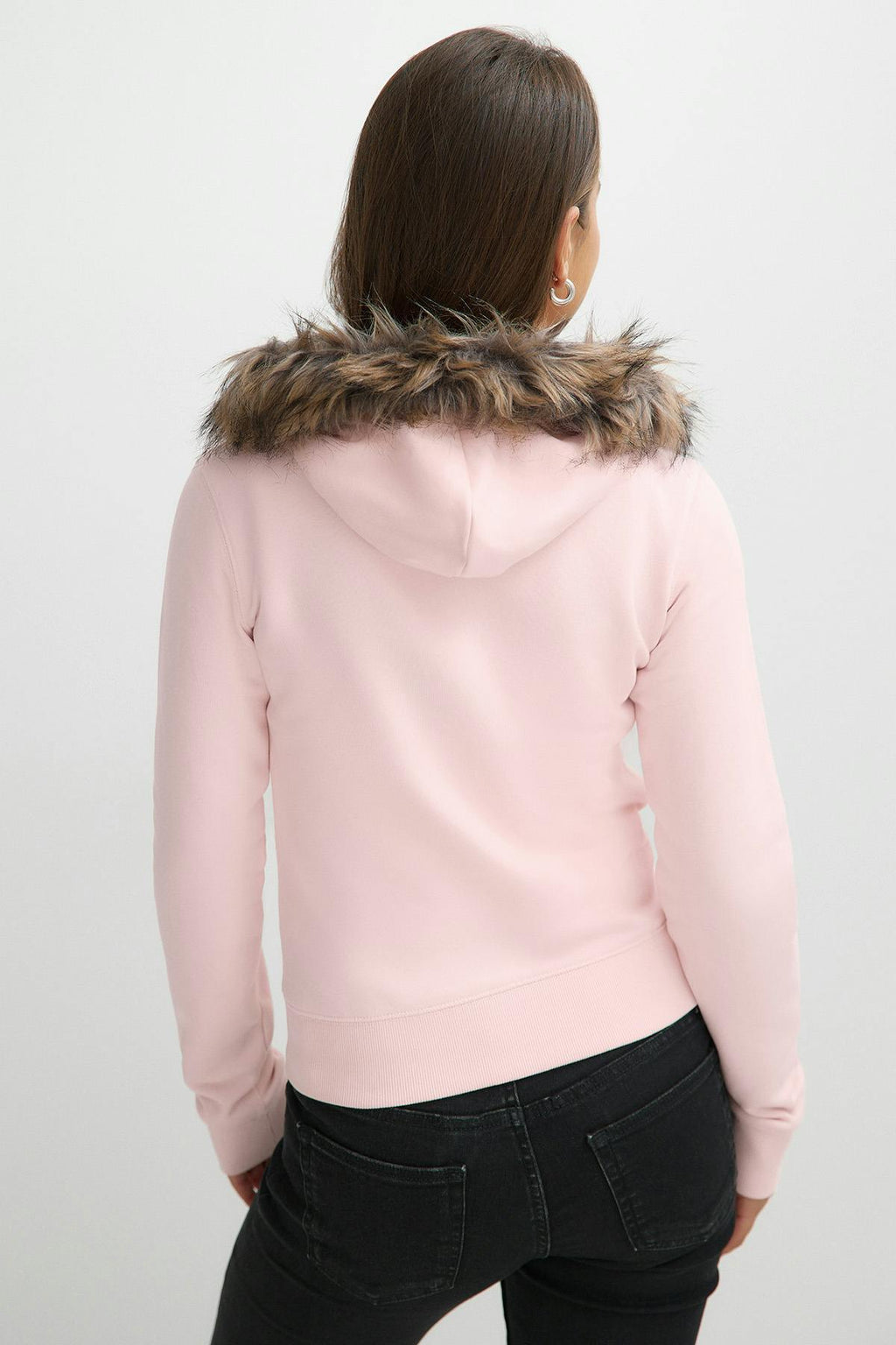 Y fur zip hoodie
