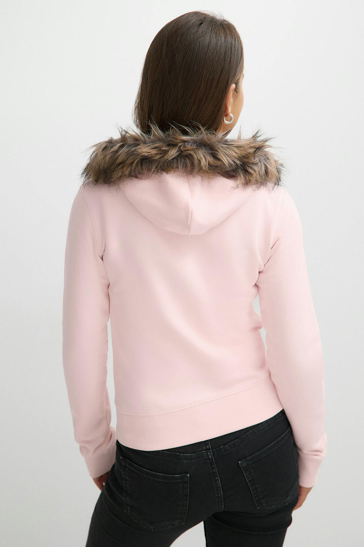 Y fur zip hoodie