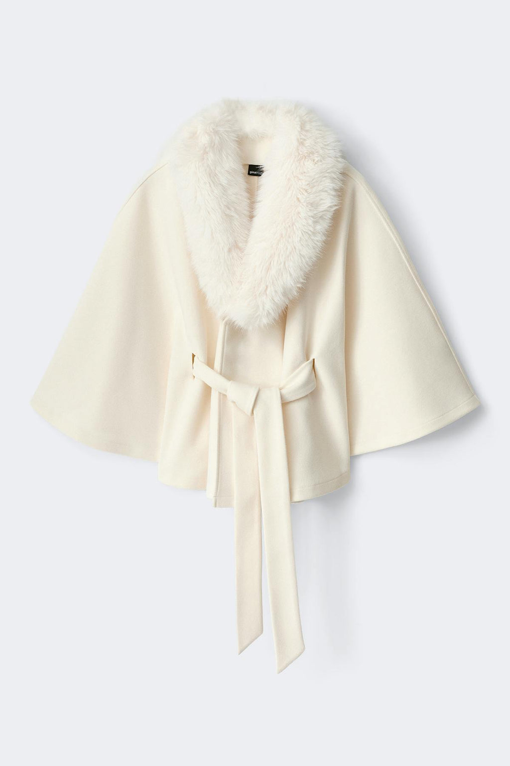 Faux fur collar cape jacket