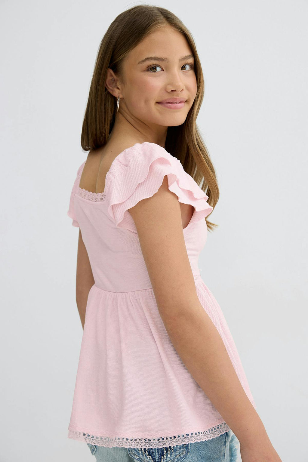 Y frill detail top