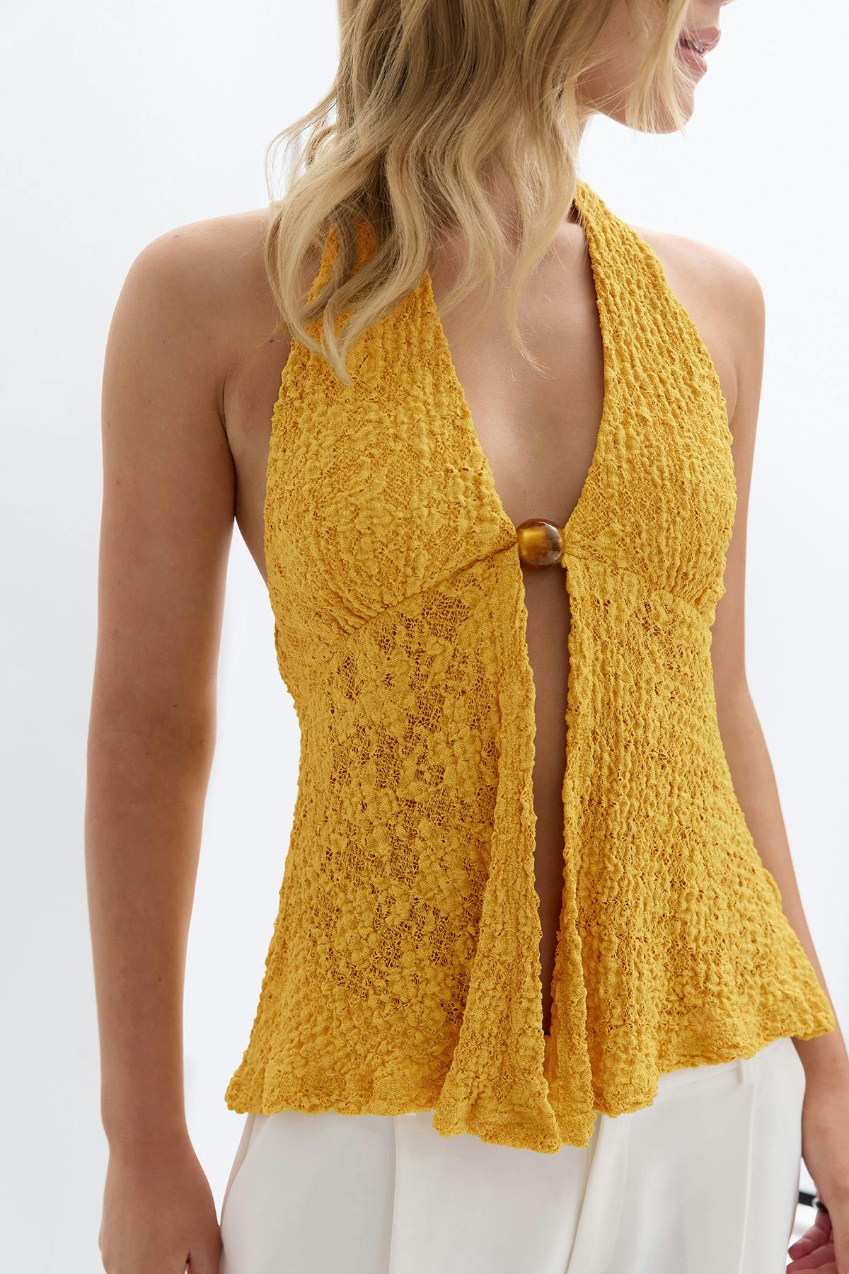 Lace halterneck top