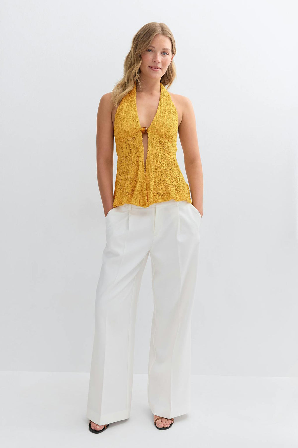 Lace halterneck top