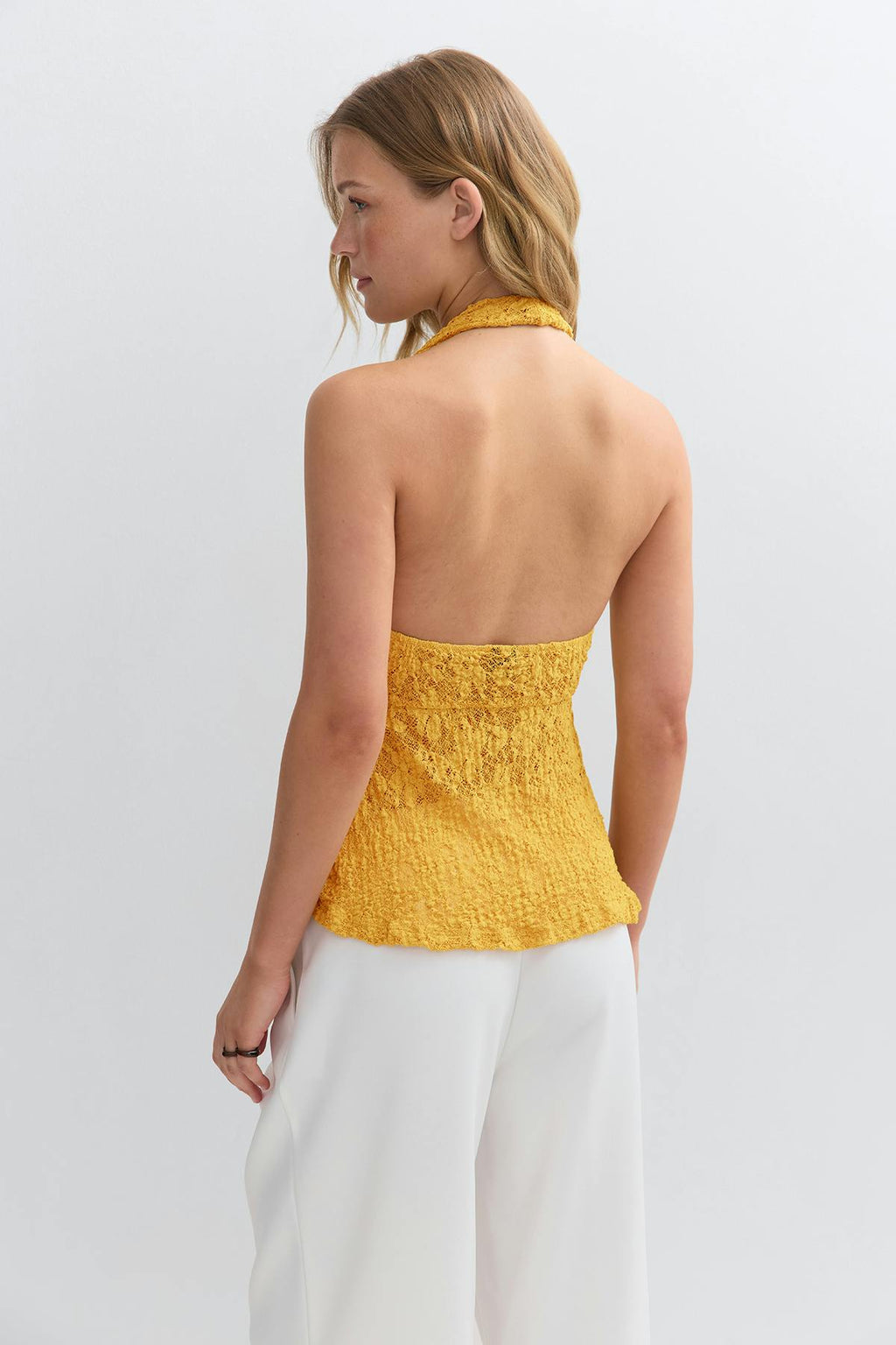 Lace halterneck top