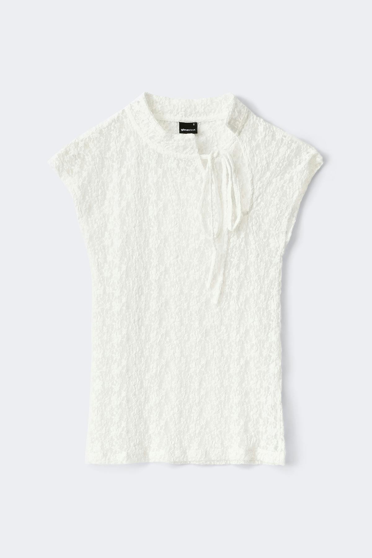 Mandarin lace top