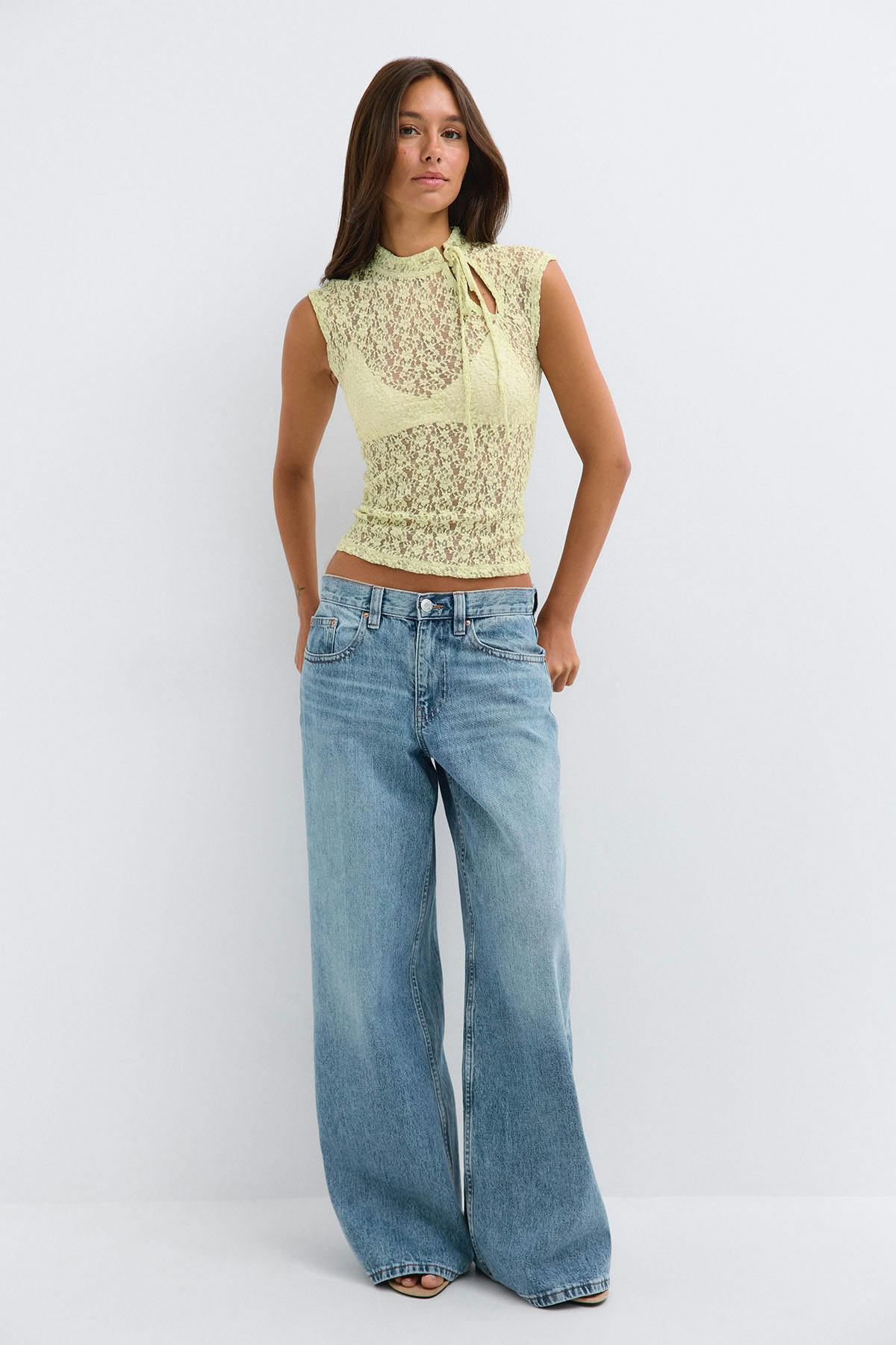 Mandarin lace top
