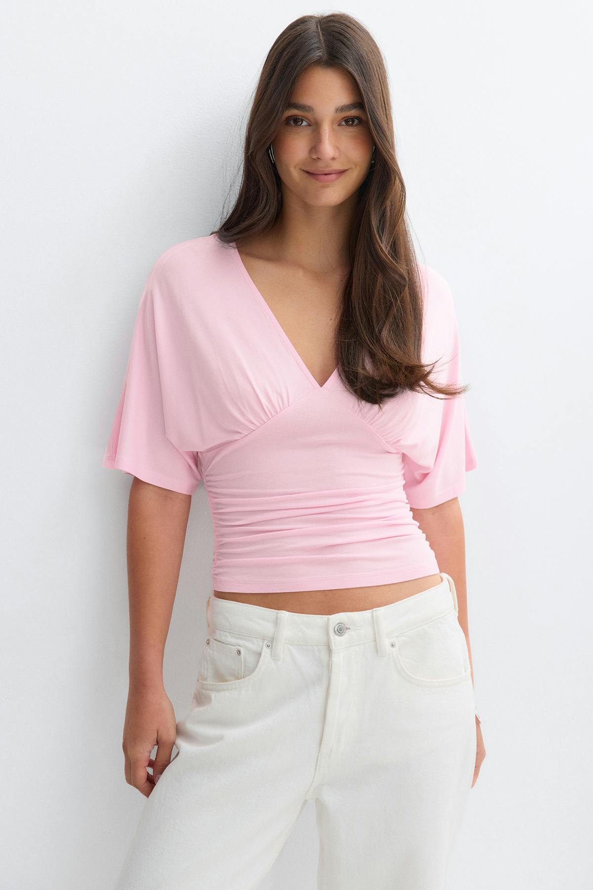 Shaped v-neck top