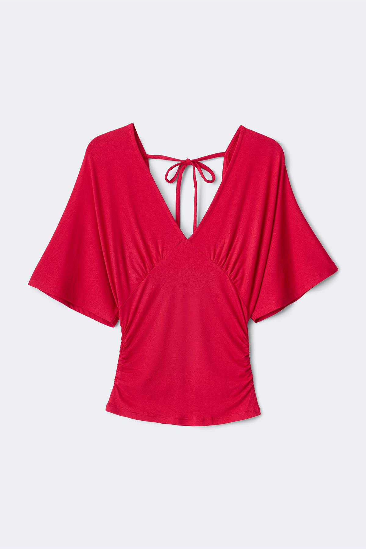 Shaped v-neck top