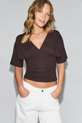 Shaped v-neck top