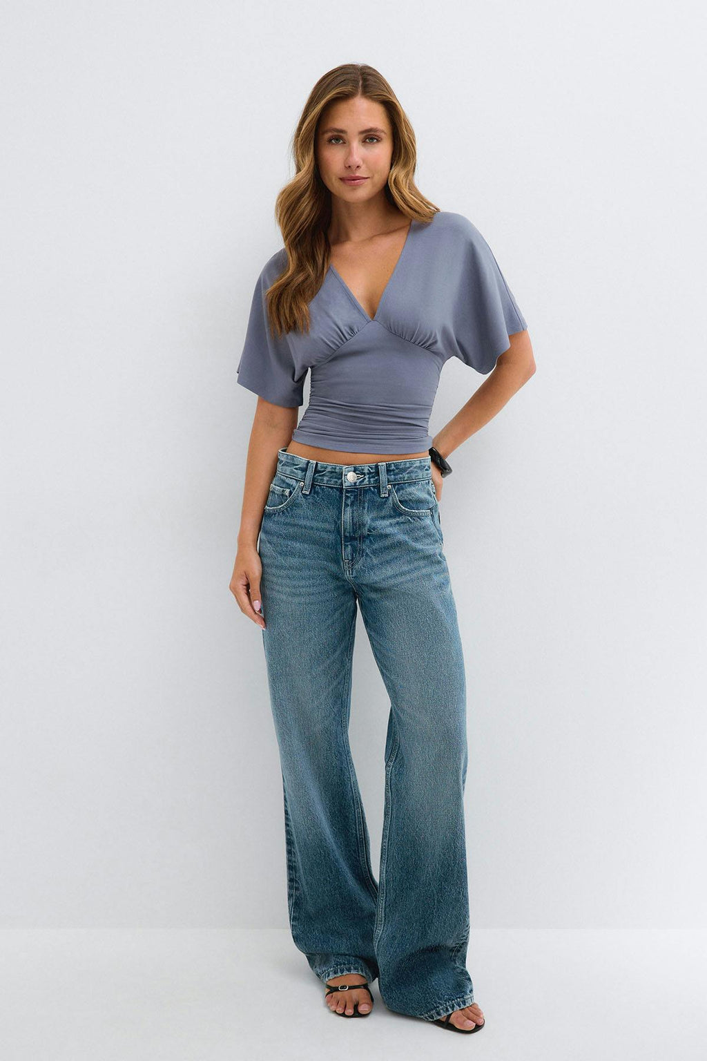 Shaped v-neck top