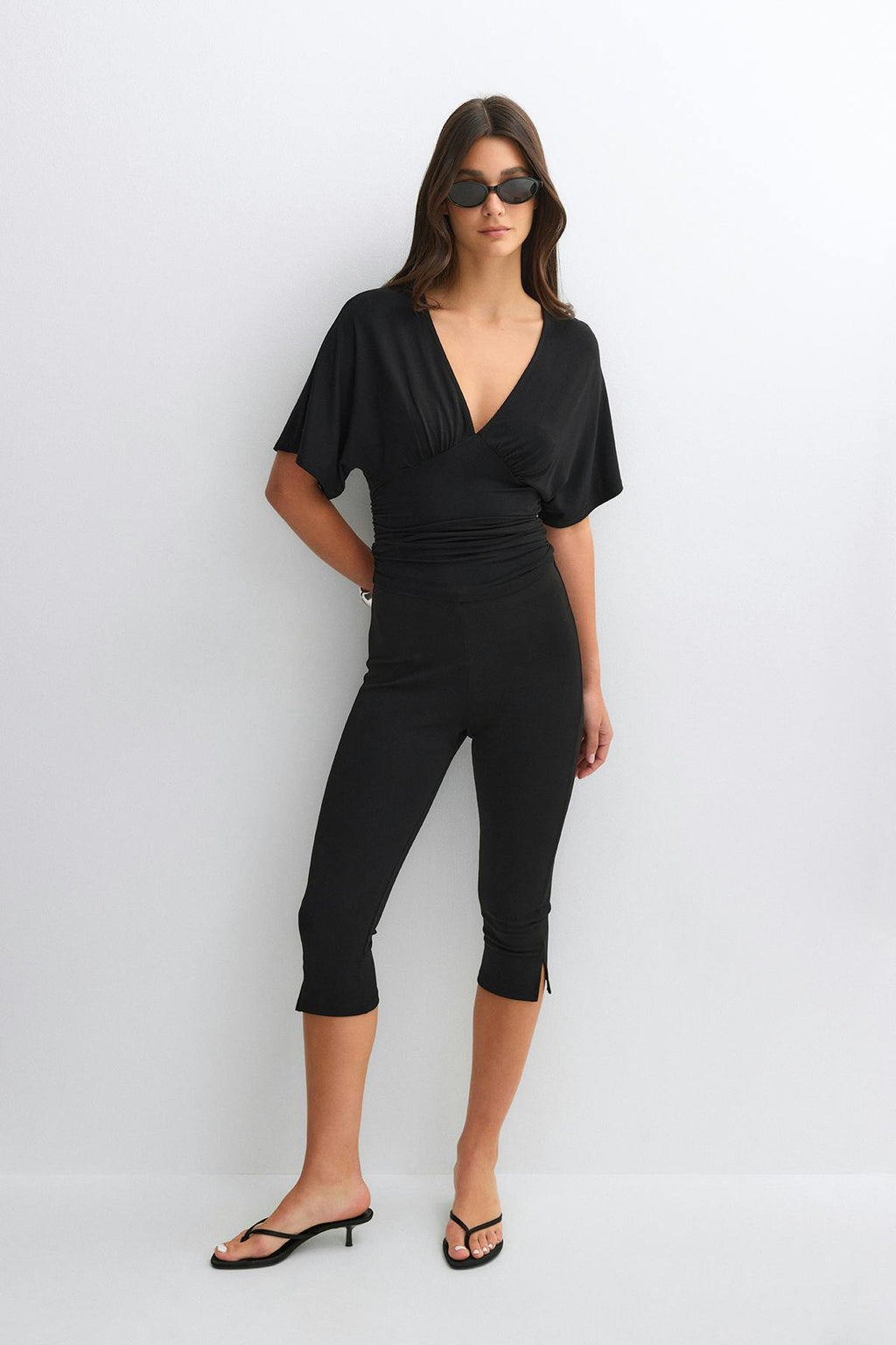 Shaped v-neck top