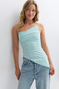 Asymmetric ruched singlet