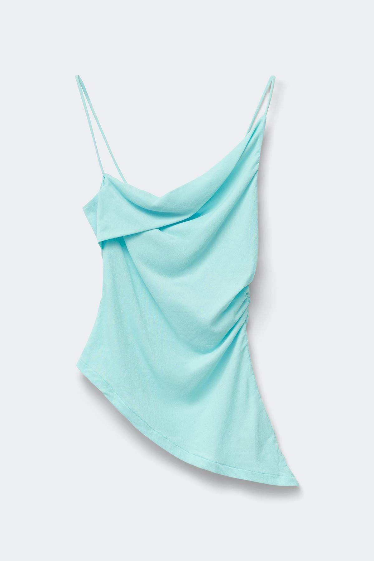 Asymmetric ruched singlet