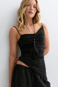 Asymmetric ruched singlet