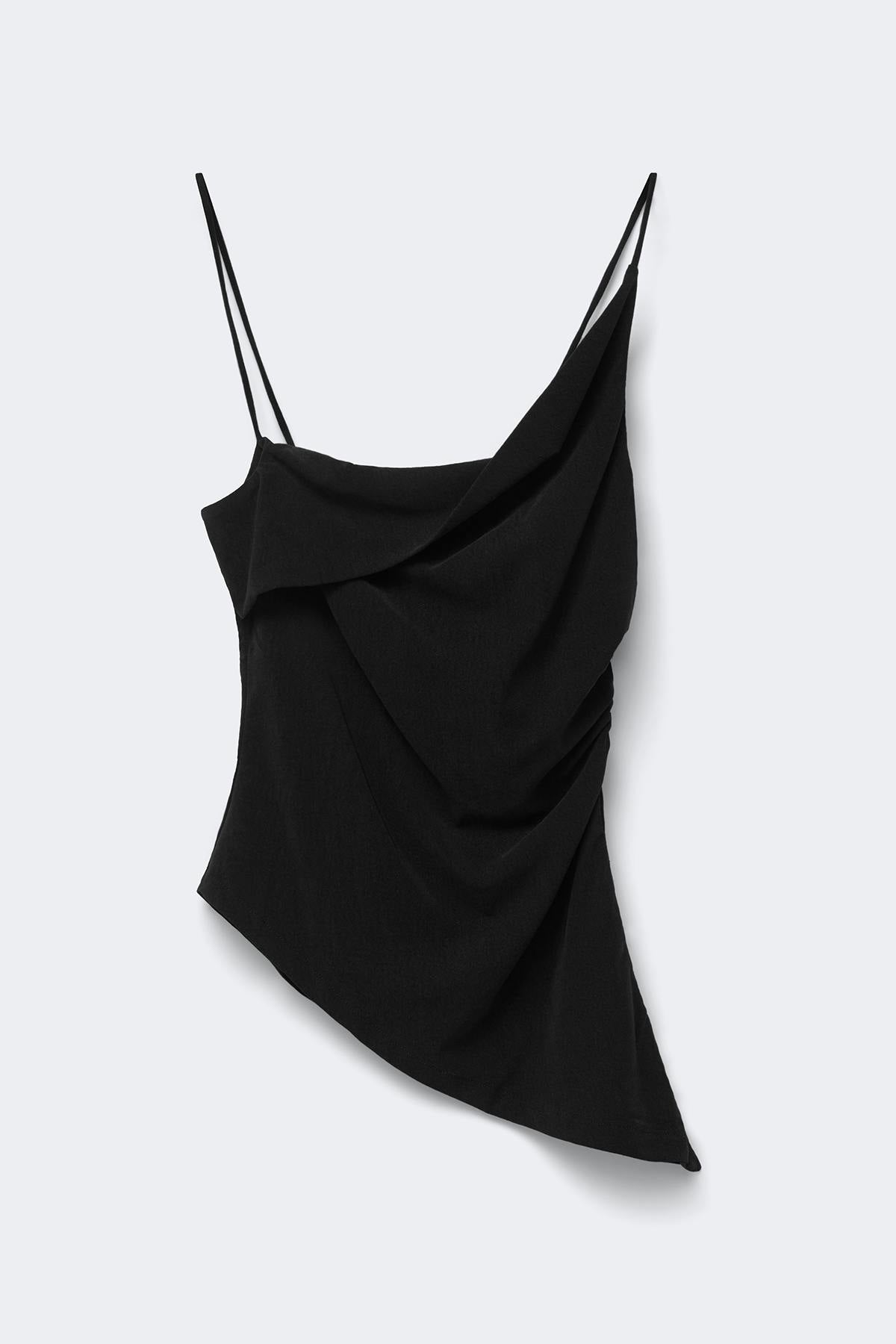 Asymmetric ruched singlet