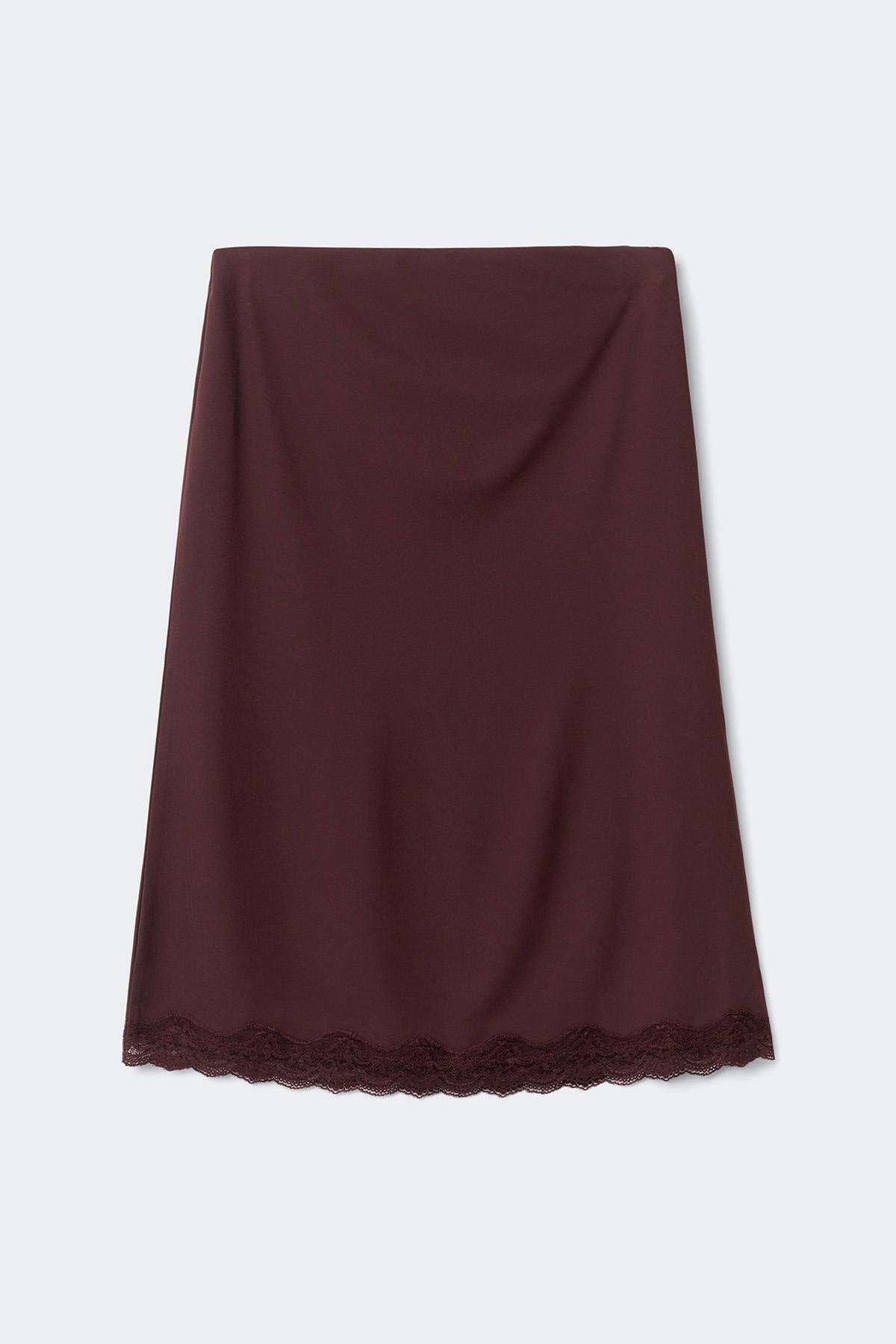 90s midi lace detail skirt