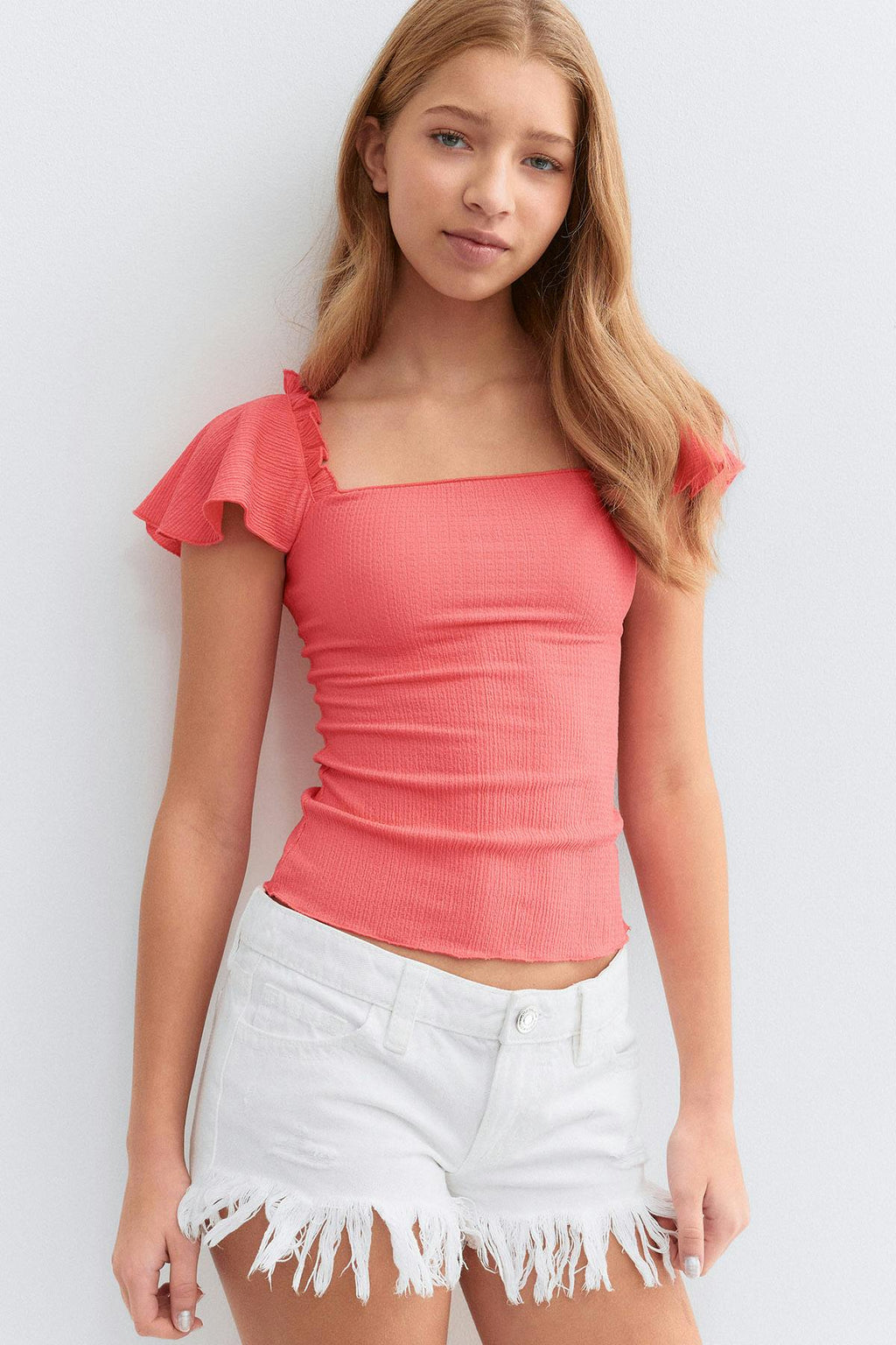 Y open back frill top