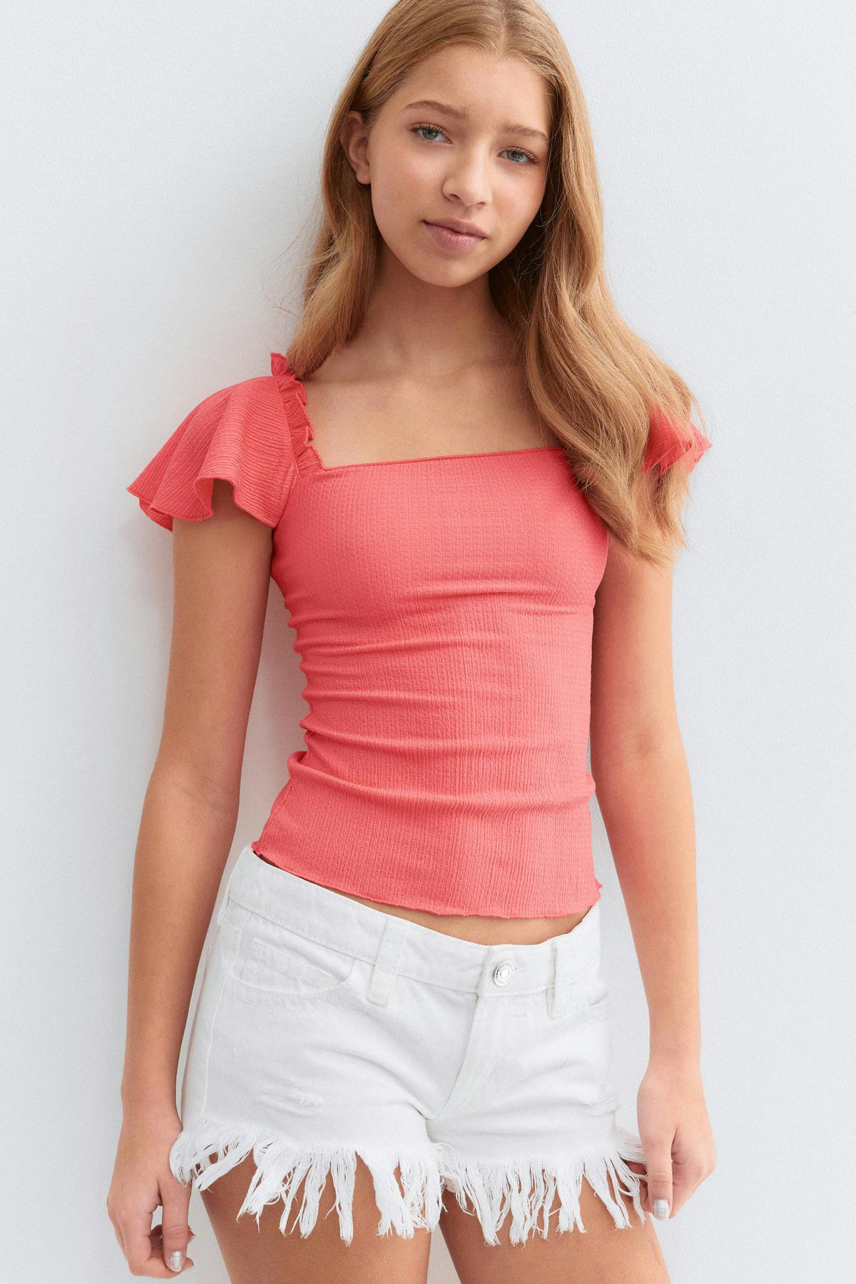 Y open back frill top