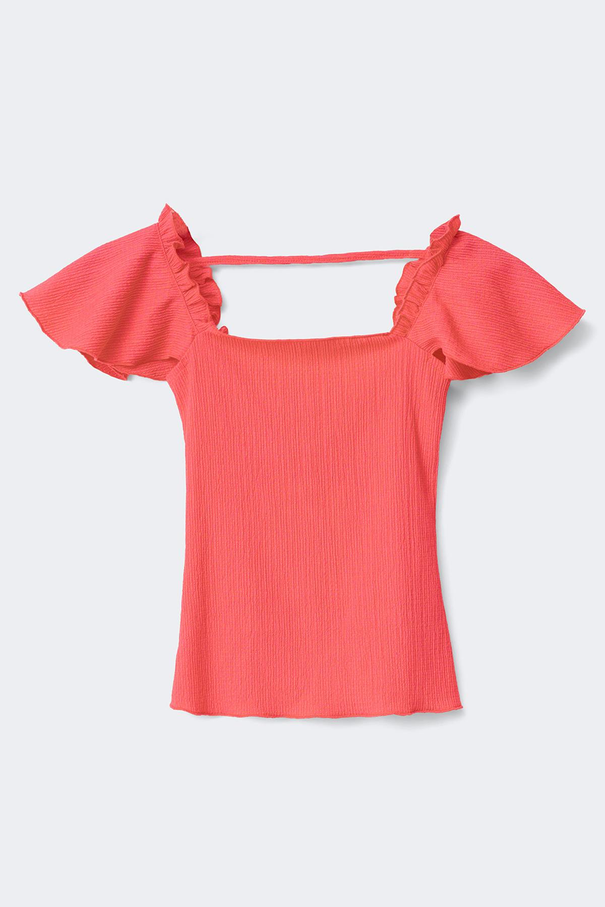 Y open back frill top