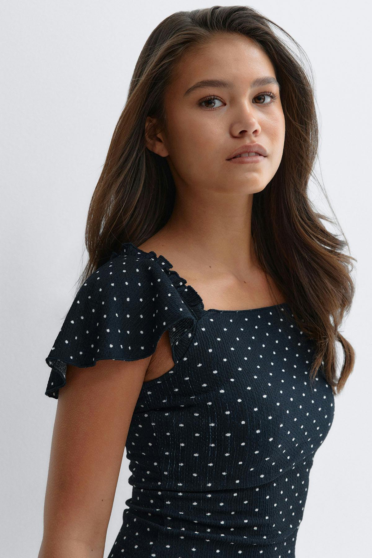 Y open back frill top